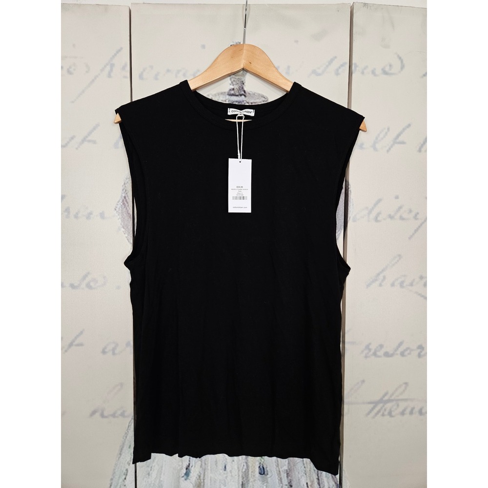 Cotton Citizen Mens Classic Muscle Tank Jet Black Supima Cotton Size S NEW